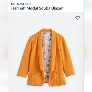 Skies Are Blue Hannah Modal Scuba Blazer in Orange